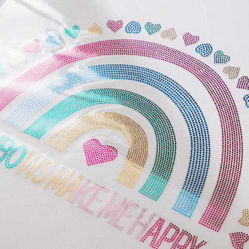 Sheet with cubic zirconia for thermal transfer - Rainbow