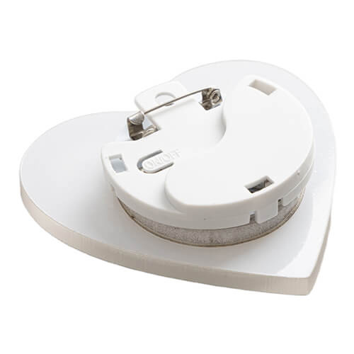 Acrylic badge with color LED backlight for sublimation - heart