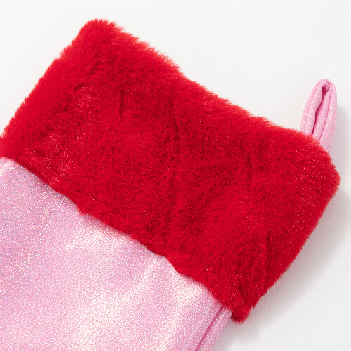 Chaussette de Noël scintillante sublimée - rose