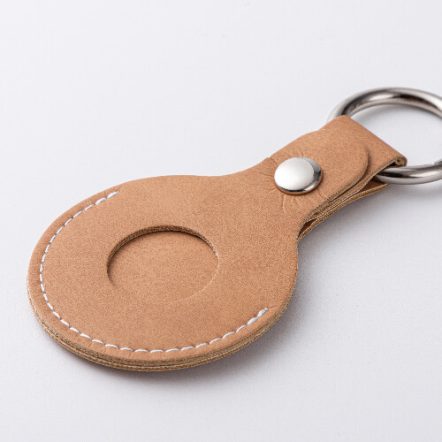 Llavero de piel / funda AirTag para sublimación - Marrón