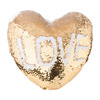 39 x 44 cm heart-shaped pillowcase with two colour of sequins for sublimation printing – gold