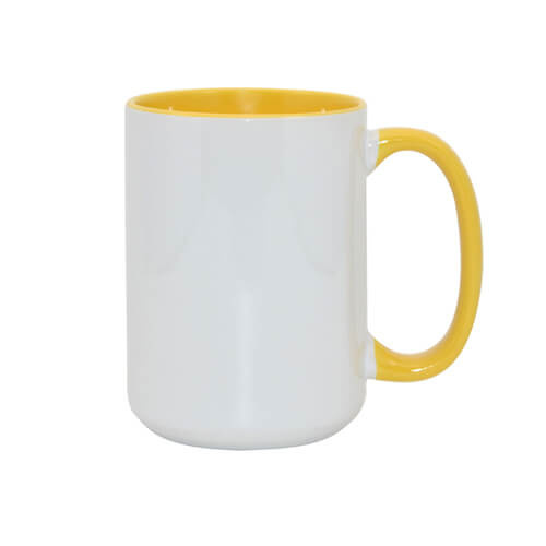 MAX vrč 450 ml FUNNY rumena Sublimacijski toplotni prenos
