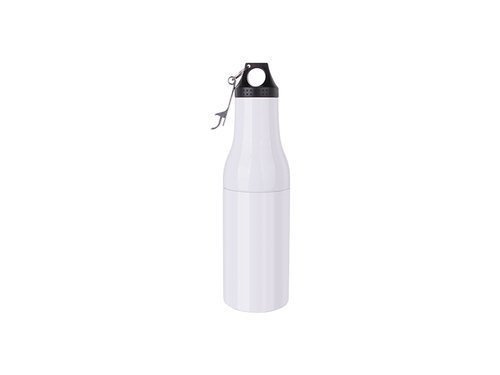 360 ml posoda iz nerjavečega jekla (hladilnik) za steklenico piva z odpiračem - bela
