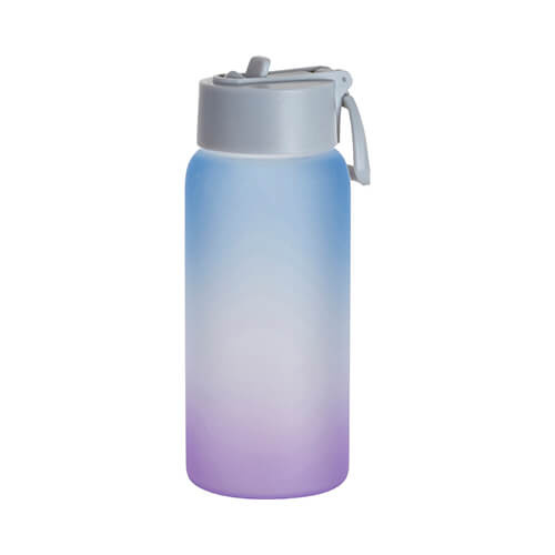 750 ml frosted glass sports bottle for sublimation - purple-blue