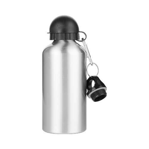 Gėrimo butelis - 500 ml su dviem sublimaciniais dangteliais - sidabrinis