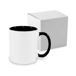 Taza ECO 330 ml FUNNY negra con caja Sublimación Transferencia Térmica