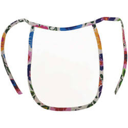 White baby bib with colorful trimming for sublimation - White Slavic flowers
