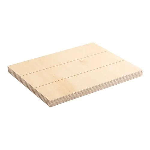 Rektangulær fotoramme i krydsfiner, stribet, 25 x 20 cm