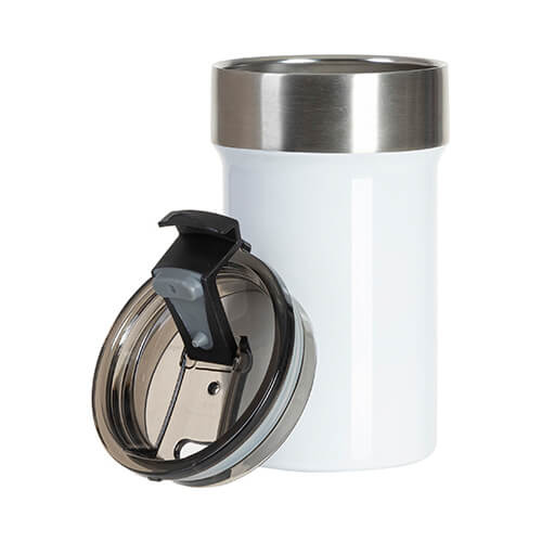 Roestvrijstalen mok 400 ml met deksel met klep voor sublimatie - wit