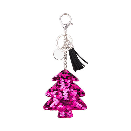 Sleutelhanger voor sublimatie - donkerroze kerstboom