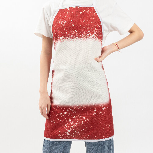 Linen apron Bleached Starry Red for sublimation