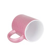 Set van 6 keramische 330 ml mokken met glitteropdruk - roze