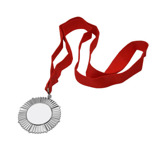 Zilveren Medaille Ø 6 cm / Drukveld Ø 3,2 cm Sublimatie Thermische Transfer