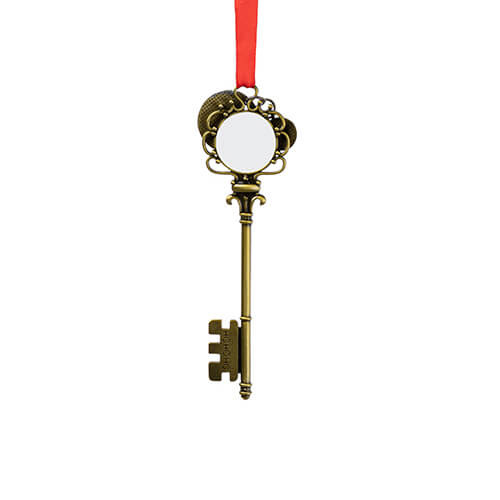 Een metalen hanger voor een kerstboom voor sublimatie - een gouden sleutel