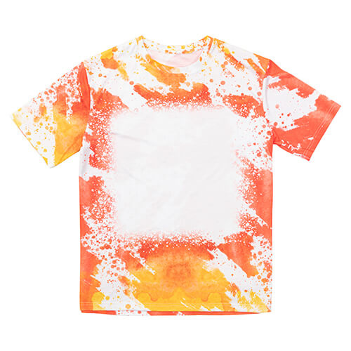 T-Shirt Cotton-Like Bleached Leopard Dreams Orange voor sublimatie