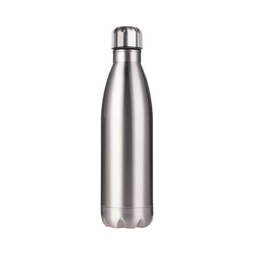 750 ml nerūsējošā tērauda pudele sublimācijai - sudraba krāsā