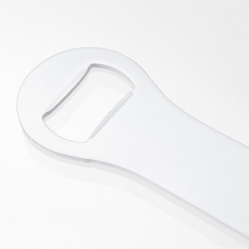 Bottle opener 4.5 x 18.2 cm with silicone ring for sublimation - white