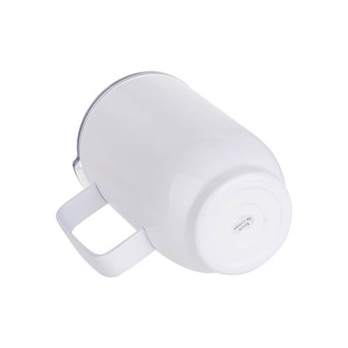 Cană de cafea înaltă, din metal, 500 ml, pentru sublimare - albă