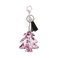 Sublimatie sleutelhanger - roze kerstboom