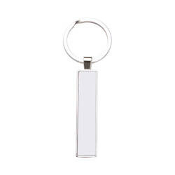 Kétoldalas kulcstartó 1,3 x 6,3 cm szublimációhoz - ezüst