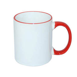 Taza A + 330 ml con asa roja Sublimación Transferencia Térmica