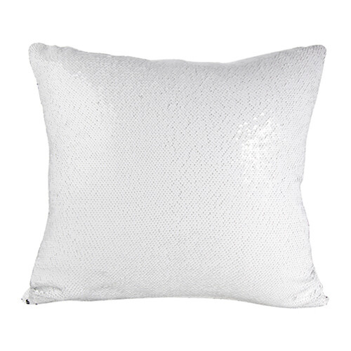 Kussensloop 40 x 40 cm met pailletten voor sublimatie - wit