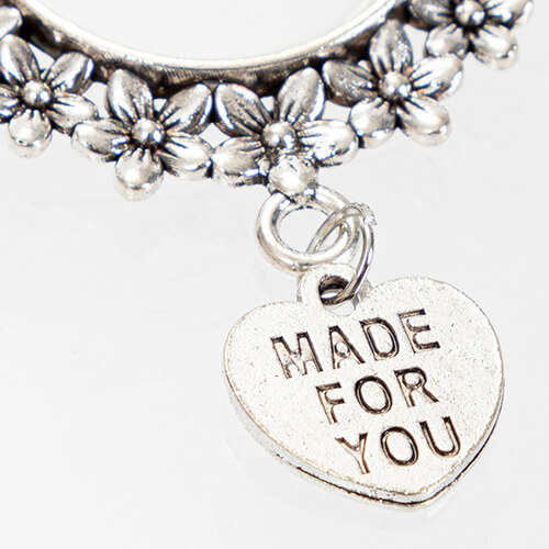 Broche ronde avec pendentif en forme de cœur pour la sublimation