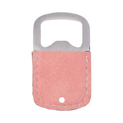 3,2 x 5,2 cm flasköppnare i stål och läder för sublimering - rosa