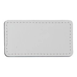Læderbadge 8,2 x 4,4 cm til sublimering - hvid