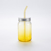 Curved glass straw 20 cm - yellow