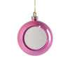 Boules de Noël en plastique pailleté ∅ 8 pour sublimation - rose