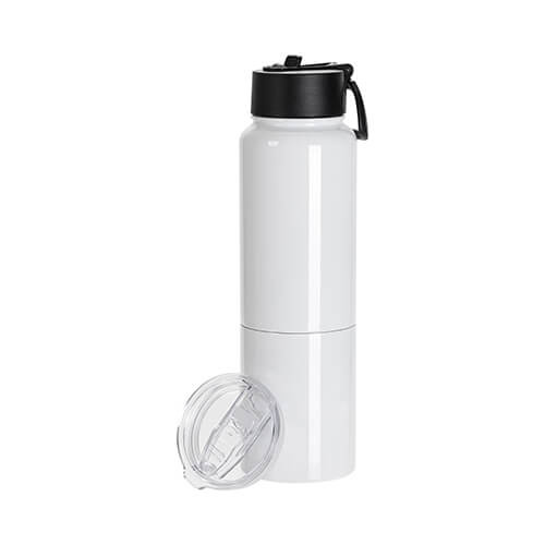 Μπουκάλι / κύπελλο από ανοξείδωτο χάλυβα 500 ml 2 σε 1 για εξάχνωση - λευκό