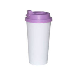 Mug de voyage ECO en plastique avec couvercle violet Sublimation Transfert Thermique