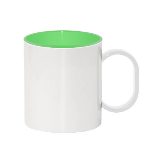 Plastový hrnček 330 ml so zeleným vnútrom Sublimácia Termotransfer