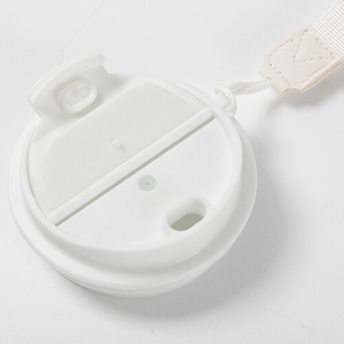 Taza de 600 ml con doble recorte y tapa con asa para sublimación - blanca