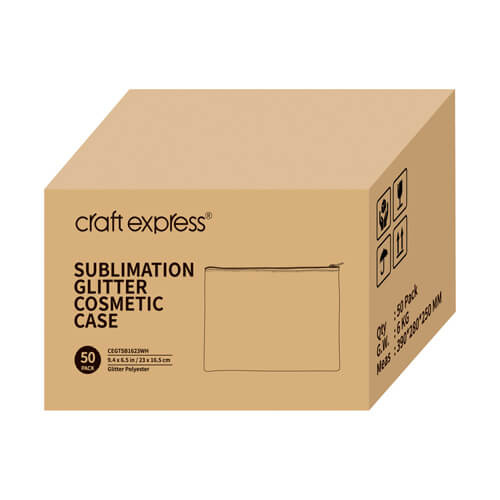 Set med 4 vita glitterfodral för sublimering