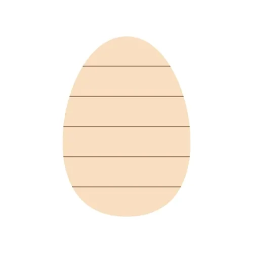 Egg-shaped plywood photo frame, striped, 27 x 38 cm