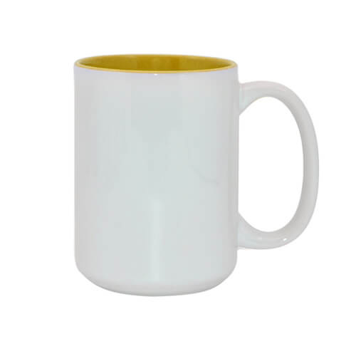 MAX A+ hrnček 450 ml so žltým vnútrom Sublimácia Termotransfer