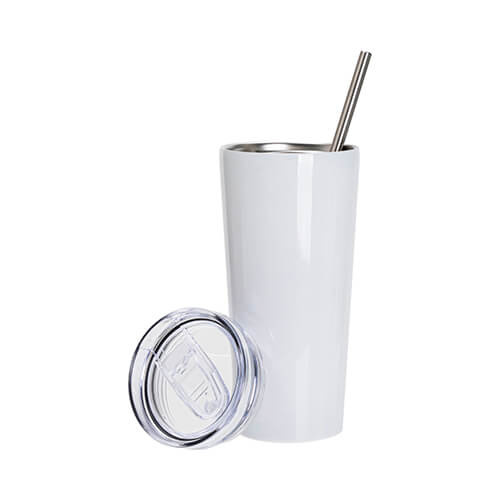 700 ml mok met lekvrij deksel en rietje voor sublimatie - wit