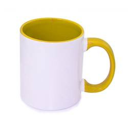 Taza JS Coating 330 ml FUNNY amarillo dorado Sublimación Transferencia Térmica