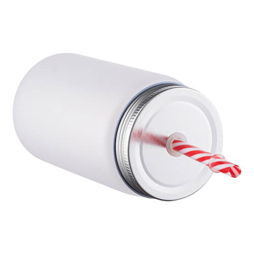 Mason Jar 500 ml mug with a straw for sublimation - frozen glass