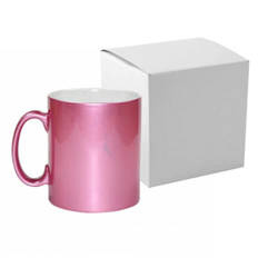 Metalen mok 300 ml roze met kartonnen doosje Sublimatie thermische overdracht