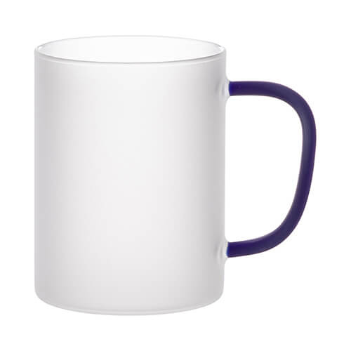 450 ml frosted glass with a navy blue handle for sublimation