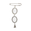 Broche oval doble - imperdible con colgante de borla para sublimación