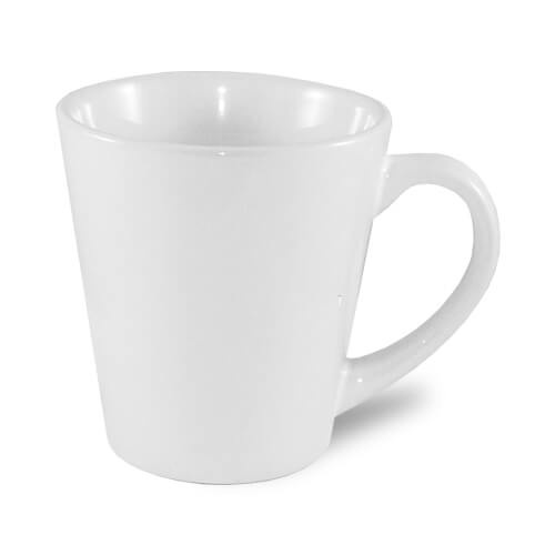 Taza Latte pequeña A + transferencia térmica por sublimación blanca