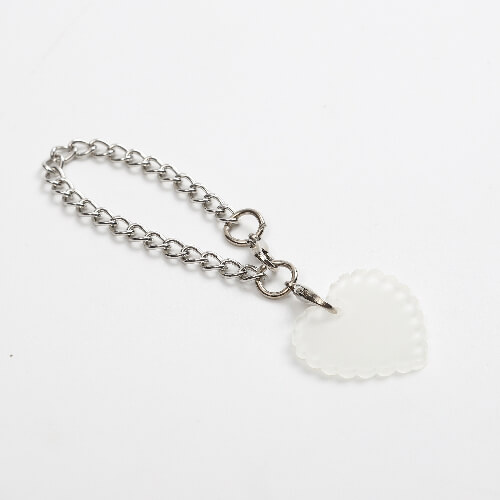 Acryl moktag voor sublimatie - gerafeld hart aan een ketting