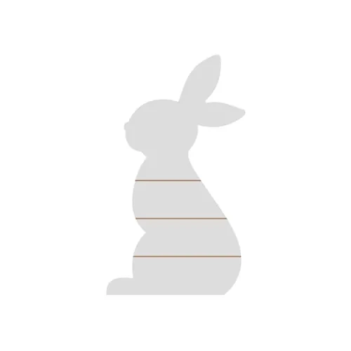 Nyuszi alakú képkeret MDF-ből, csíkos, 21 x 38 cm