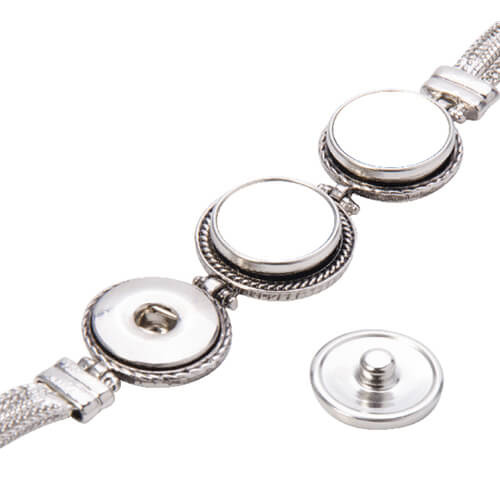 Bracelet en métal avec 3 cercles pour sublimation