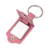 Llavero rectangular de metal en una funda de cuero para sublimación - rosa