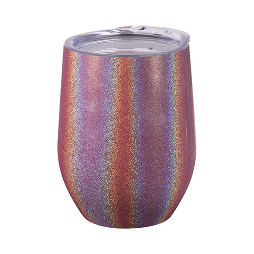 360 ml beker voor sublimatie van glühwein - rood met glitter